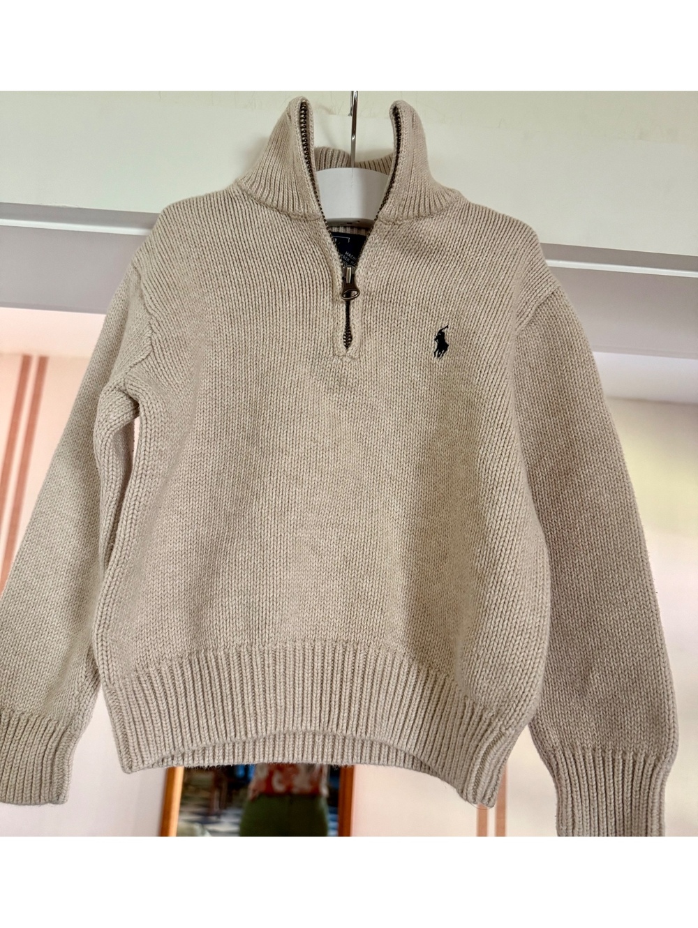 Boys Polo Ralph Lauren Quarter Zip Sweater Sz 3T EUC